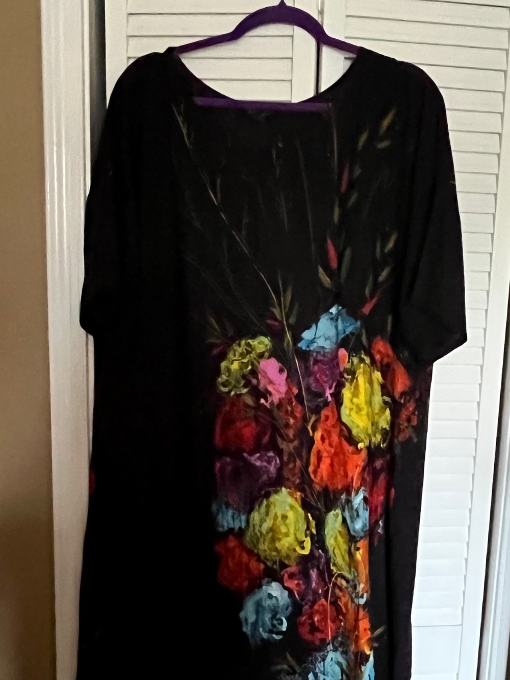 Jams World Black Midi Dress with Vibrant Floral Brushstrokes